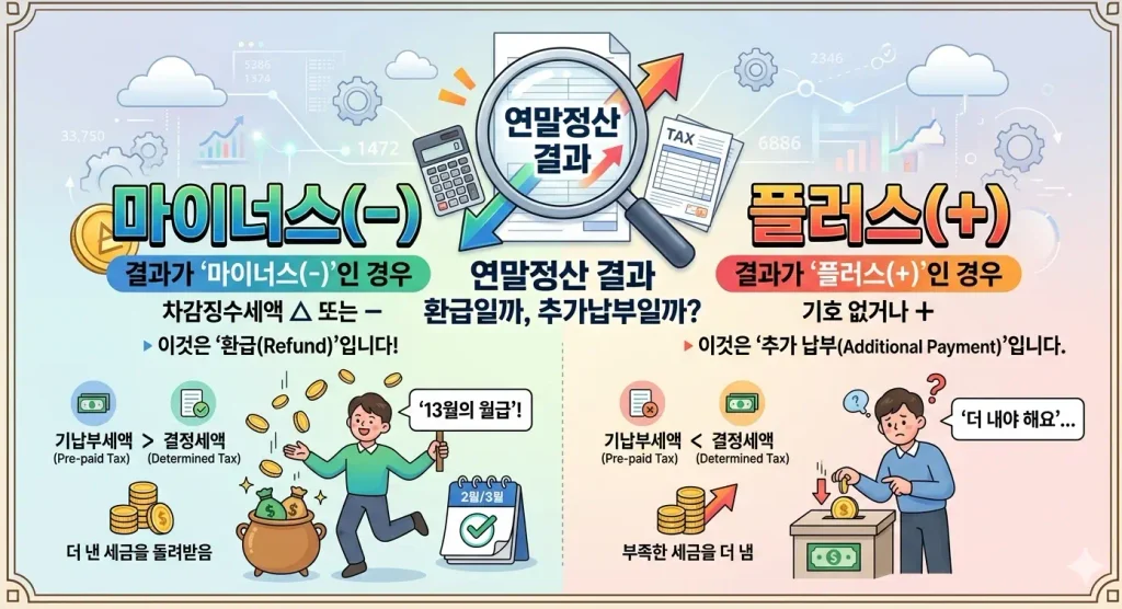 연말정산 환급금 조회 결과 마이너스로 산출될 경우