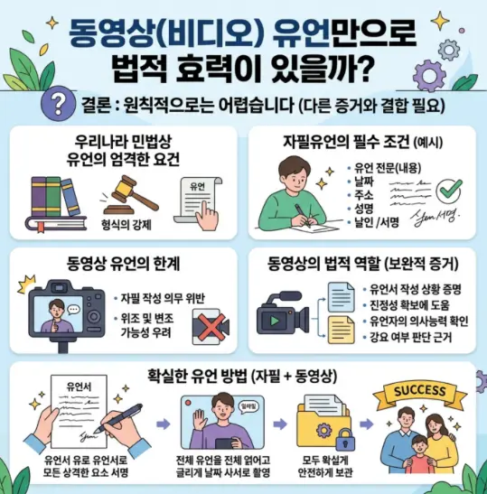 유언장 동영상 촬영만으로 법적 효력 인정