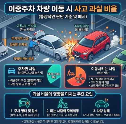 주차장-이중-주차-차량-밀다가-사고-냈을-때-과실-비율