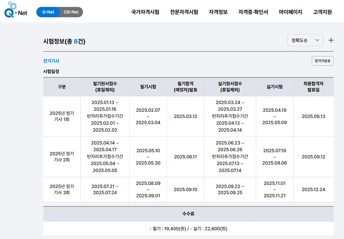 전기 기능사 필기 시험 접수