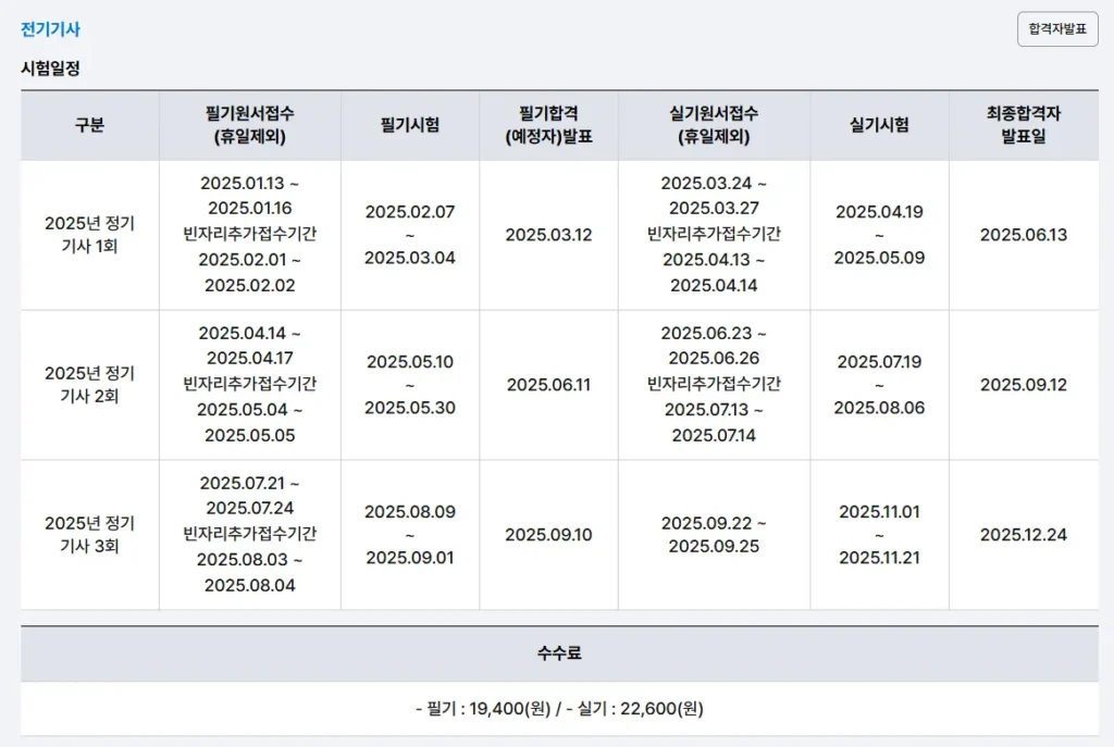 Q-Net 전기기사 실기 접수 방법