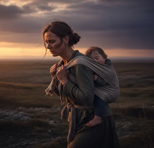 아이를 업고 힘들게 다니는 꿈