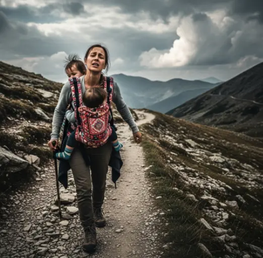 아이를 업고 힘들게 다니는 꿈-1