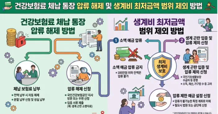 건강보험료-체납-통장-압류-해제 -생계비-최저금액-범위-제외
