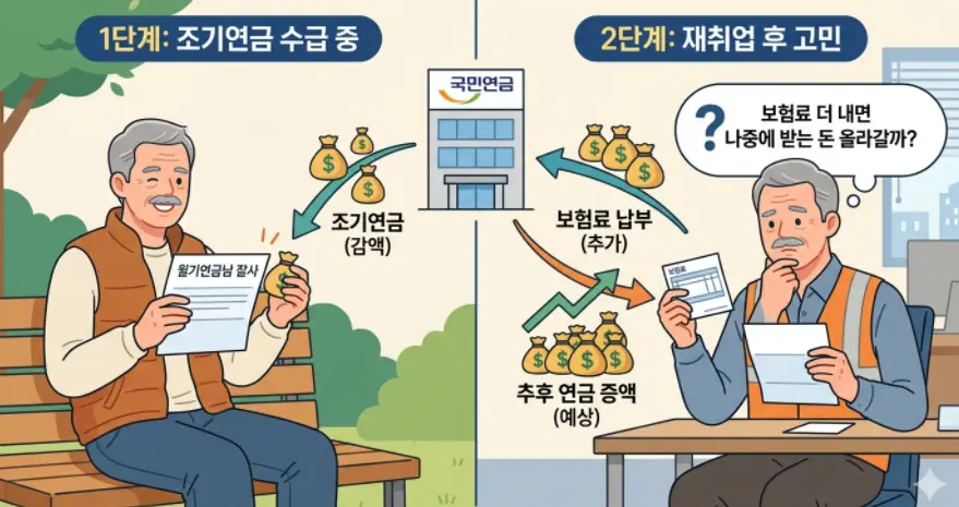 조기연금-받다-재취업