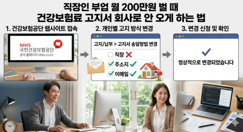 직장인-부업으로-월-200만원-벌-때-건강보험료-고지서-회사로-안-오게-하는 법
