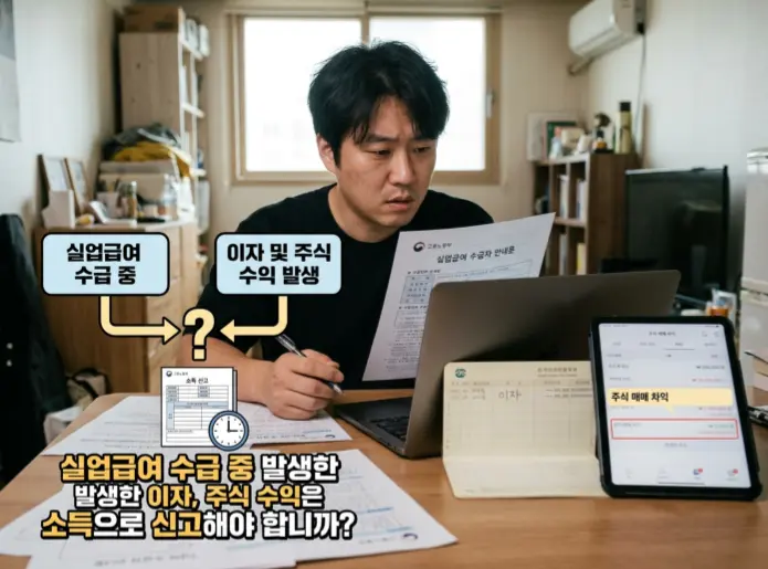 실업급여-수급-예적금-이자-주식-수익도-소득-신고