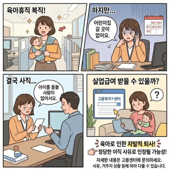 육아휴직-끝나고-복직-직후-아이-맡길 곳-없어-퇴사하면-실업급여-1
