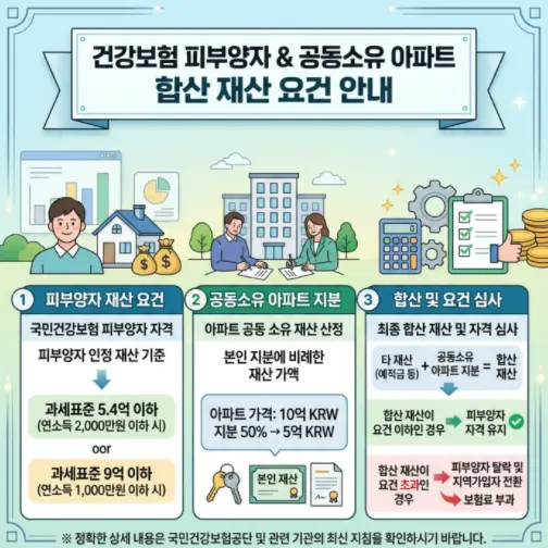 아파트 공동명의 건강보험 피부양자 재산 요건 합산 기준