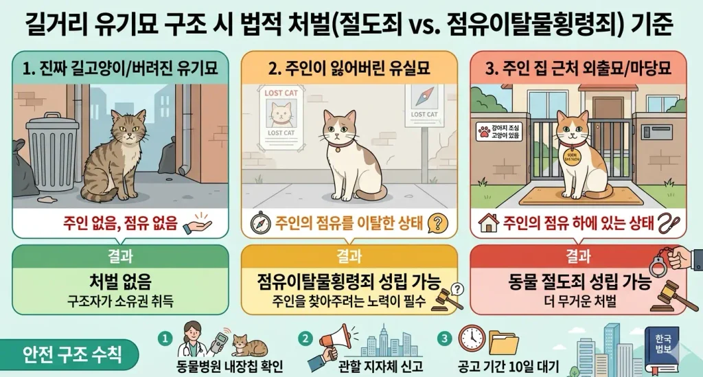 길거리-유기묘-구조-시-점유이탈물횡령죄