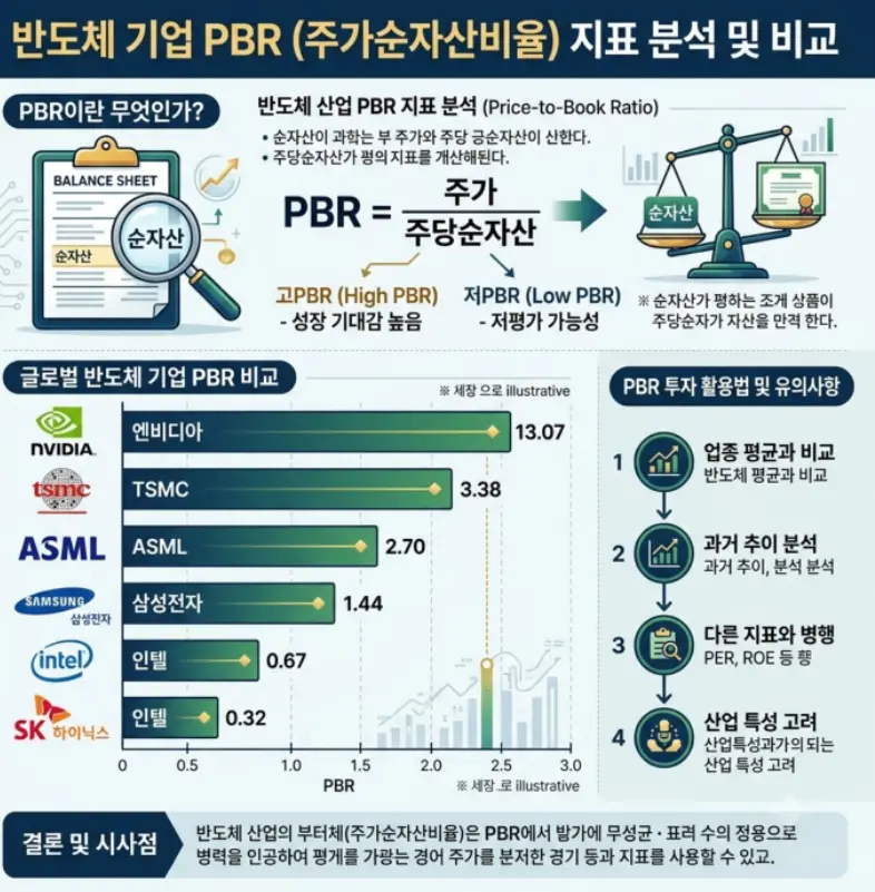 반도체 기업의 주가순자산비율 지표를 분석